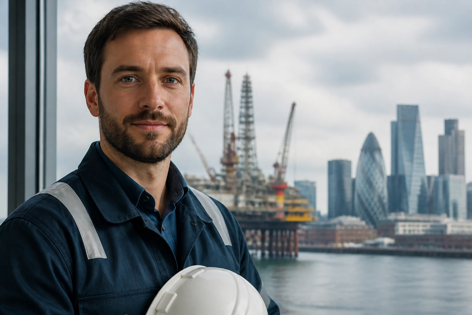 Engineer portrait with hints of Aberdeen and London energy environments