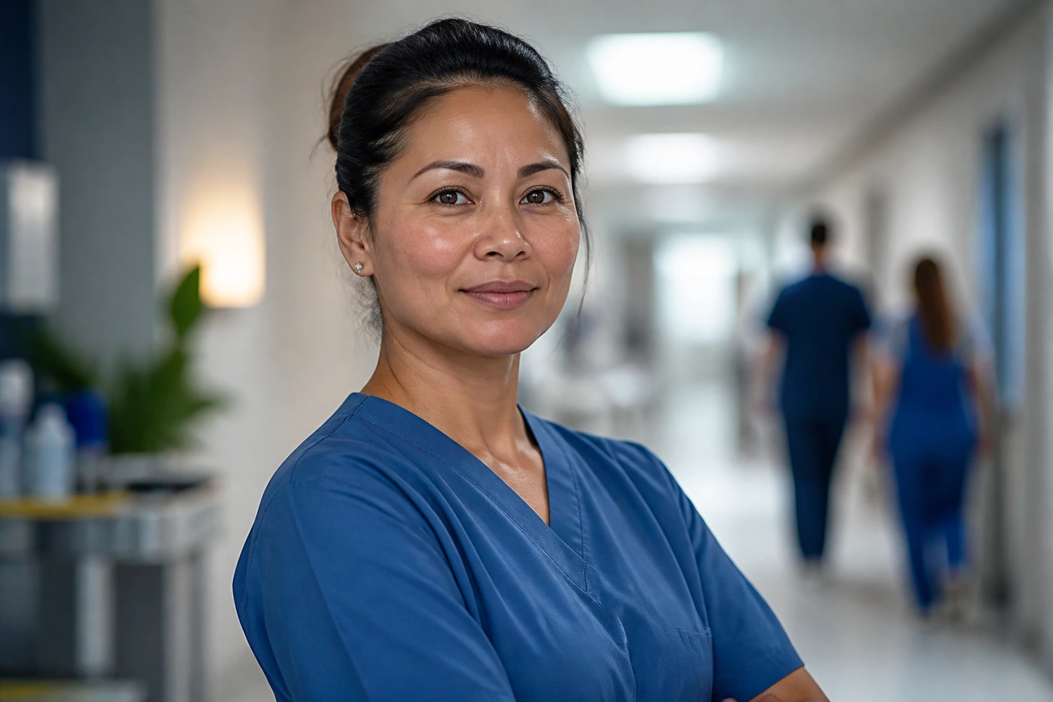 Portrait of an experienced aged care assistant representing career progression