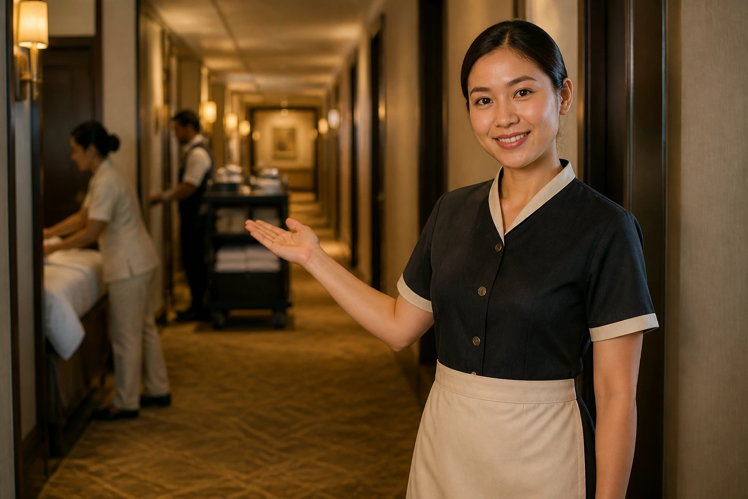 Hotel staff member in uniform in a hallway representing alternative roles for sponsorship