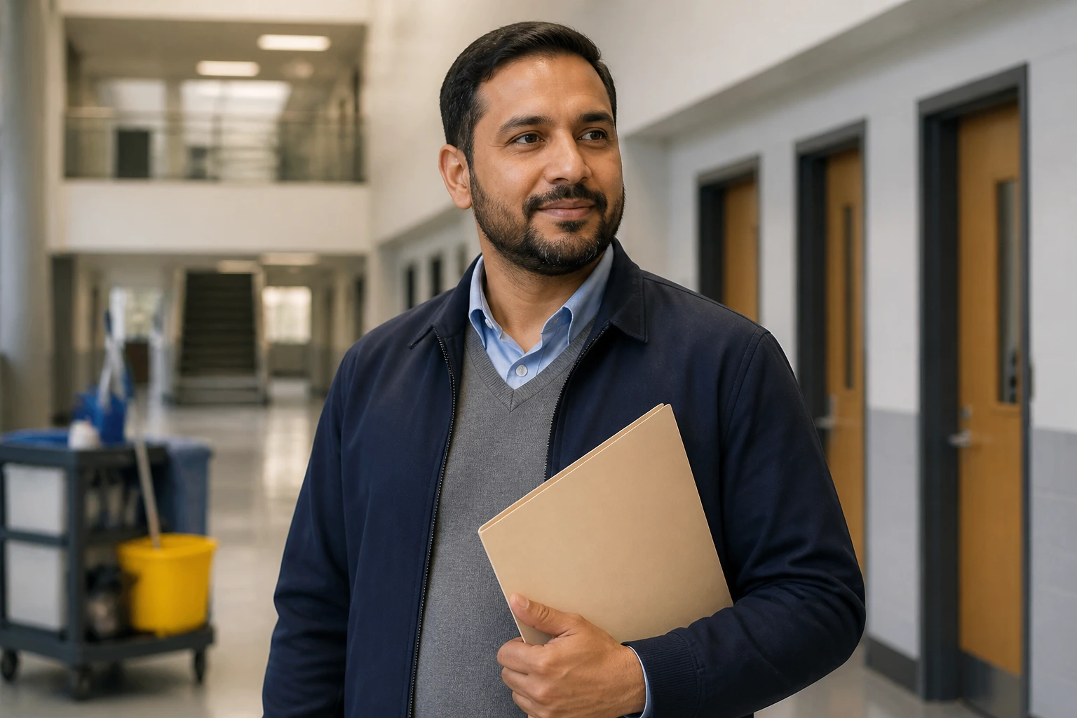 Facilities worker evaluating alternative roles in campus environment