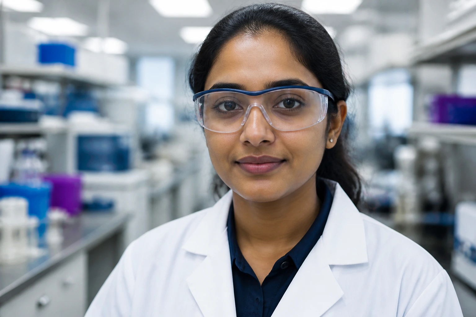 Scientist portrait in a laboratory representing AstraZeneca