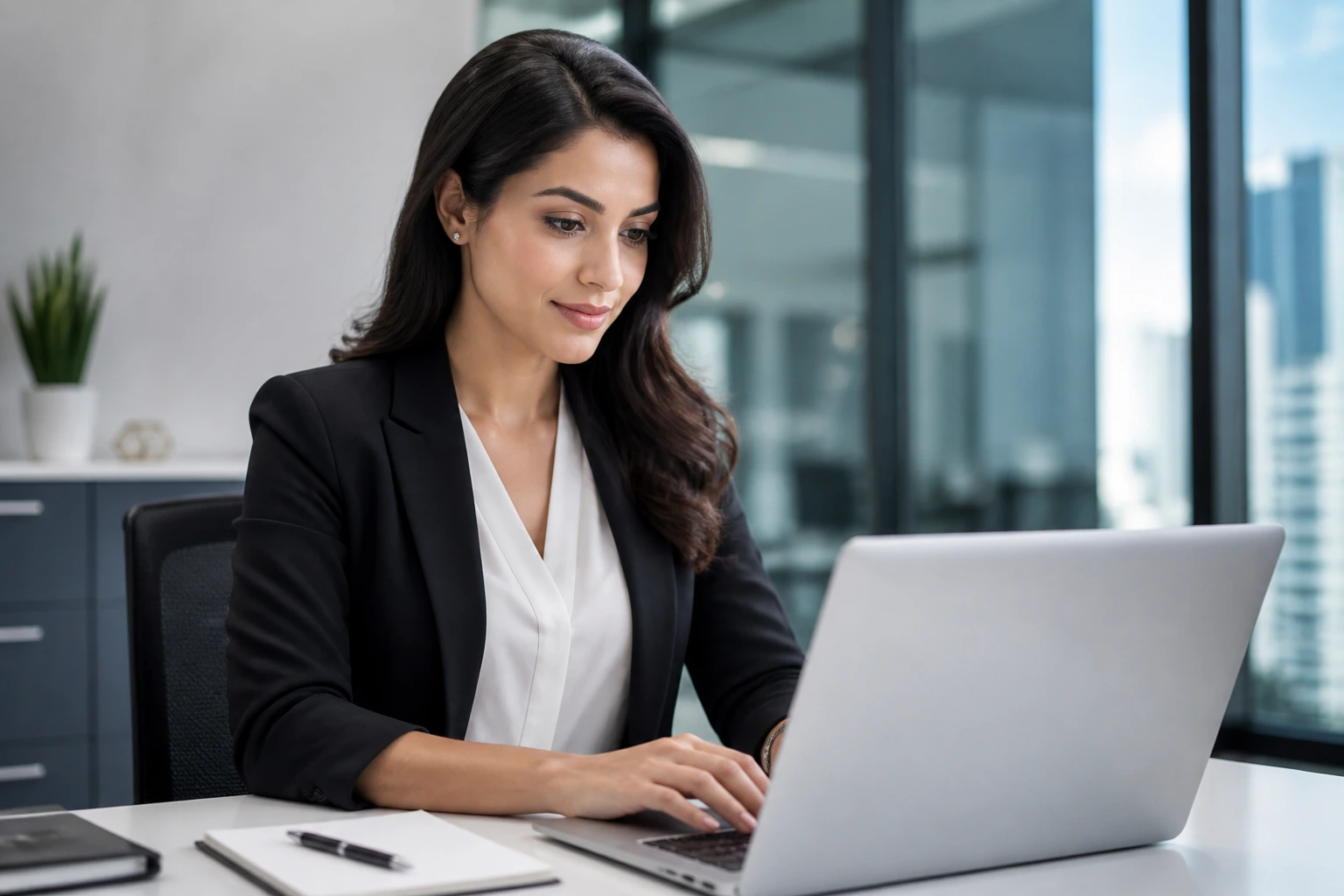 Professional in a bright office showing a confident resume-ready demeanor