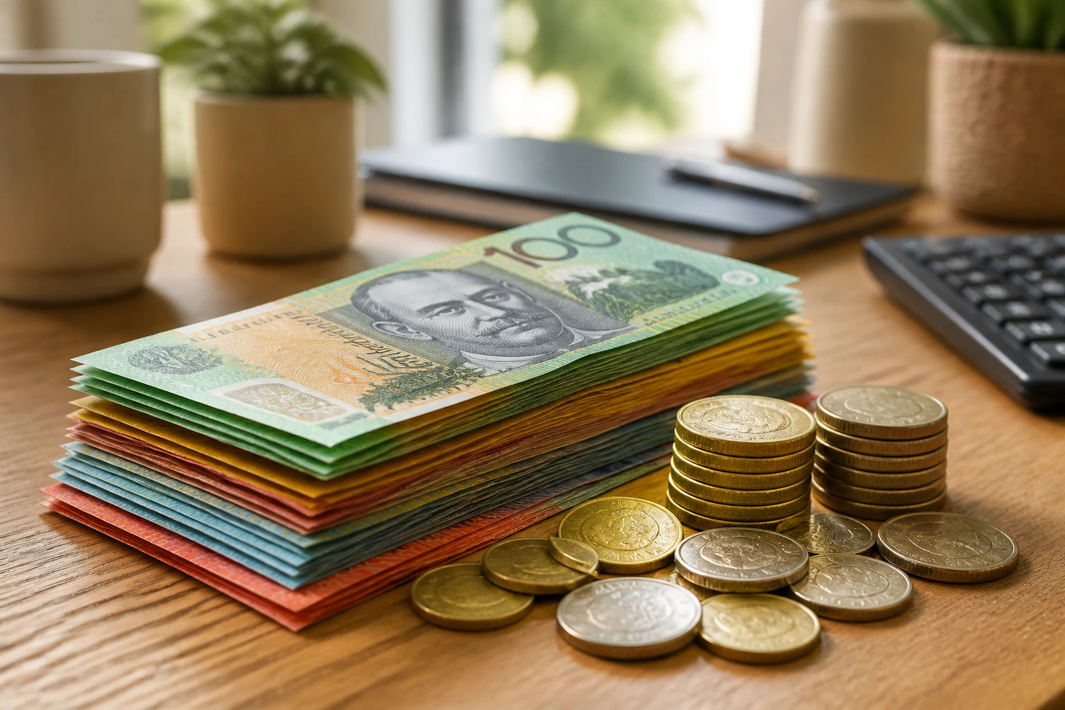 Close-up of Australian currency illustrating moving costs