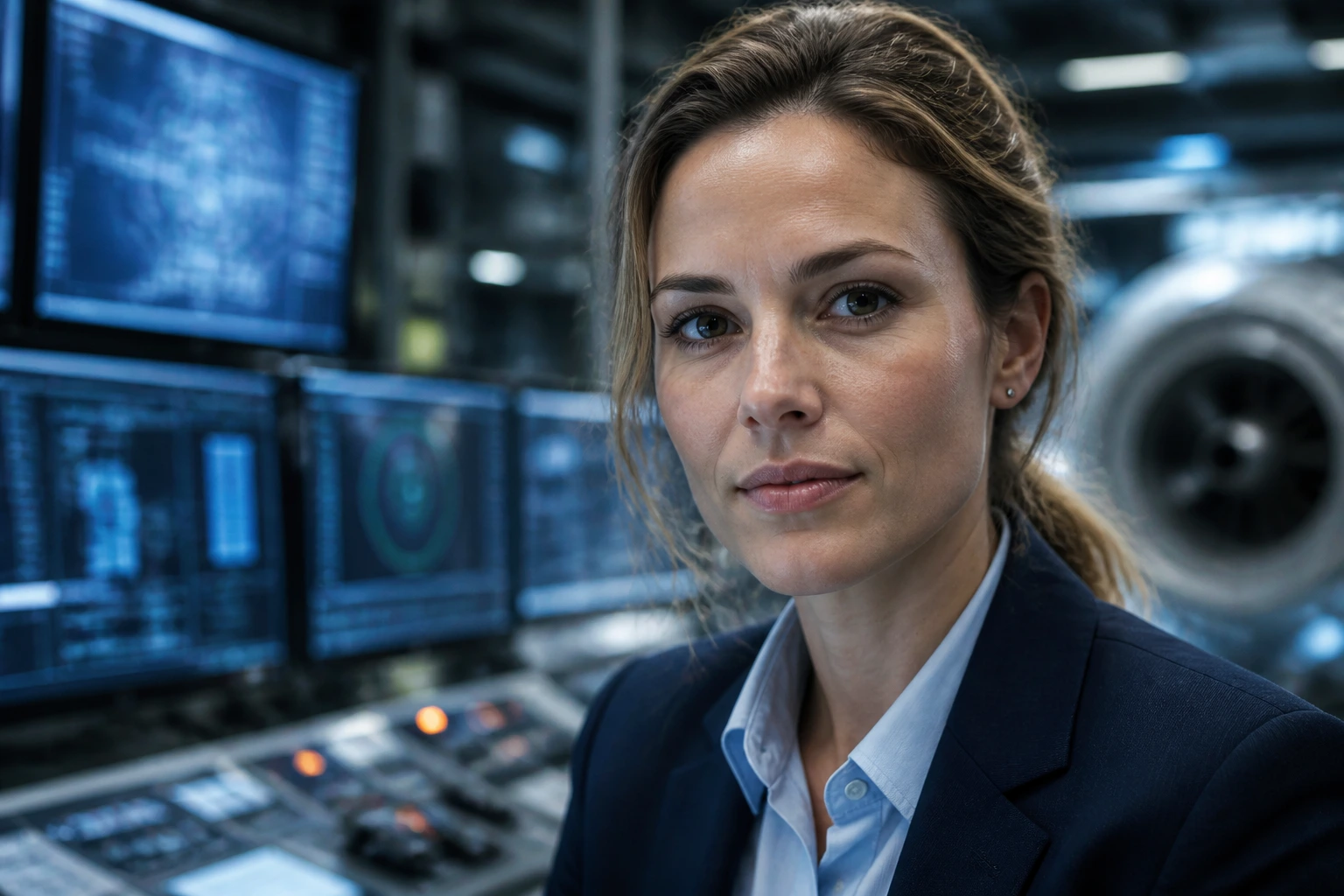 Defense engineer portrait in a high-tech lab representing BAE Systems