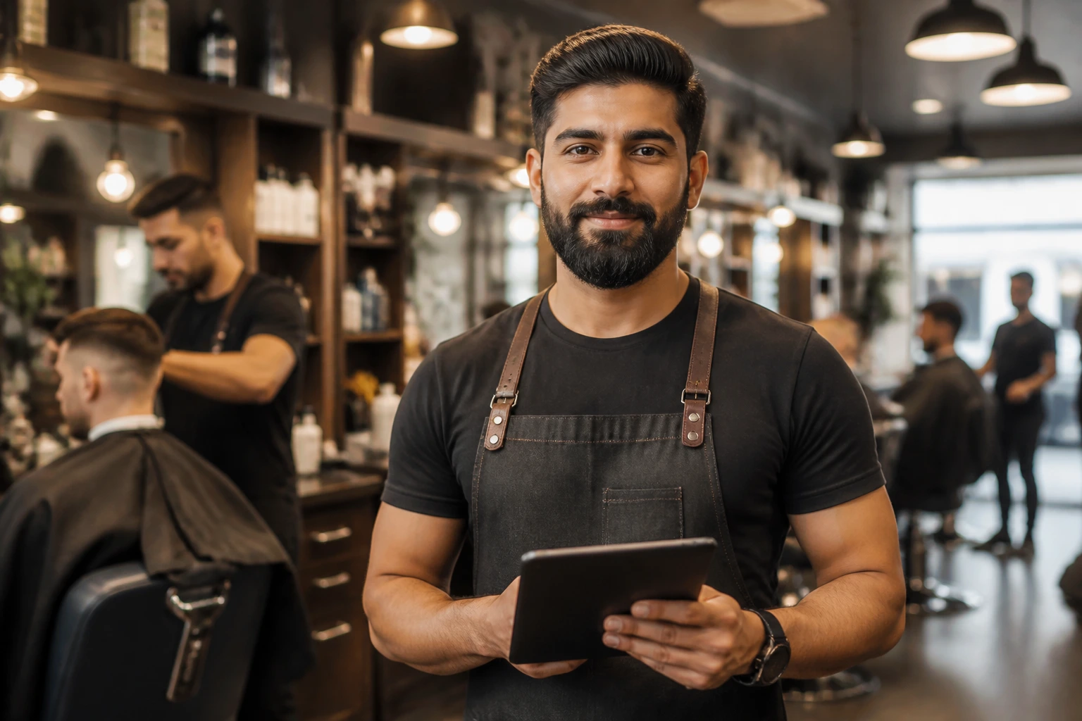 Barber in a salon planning long-term career development.