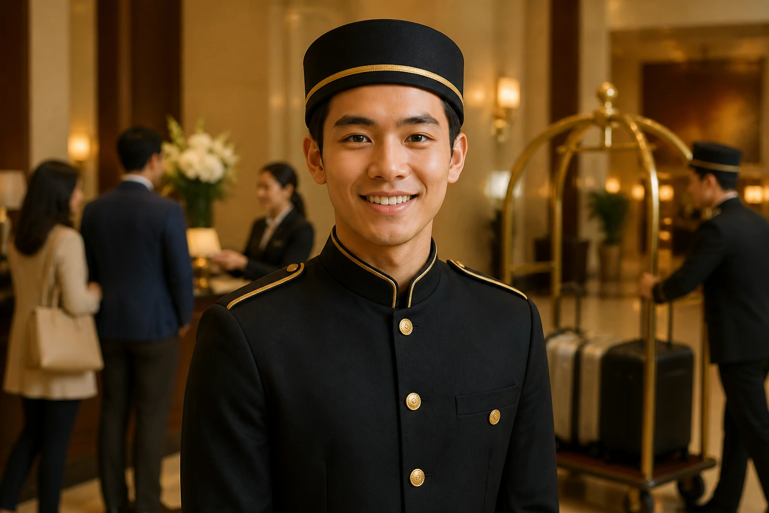 Bellhop candidate portrait highlighting reliability and presentation