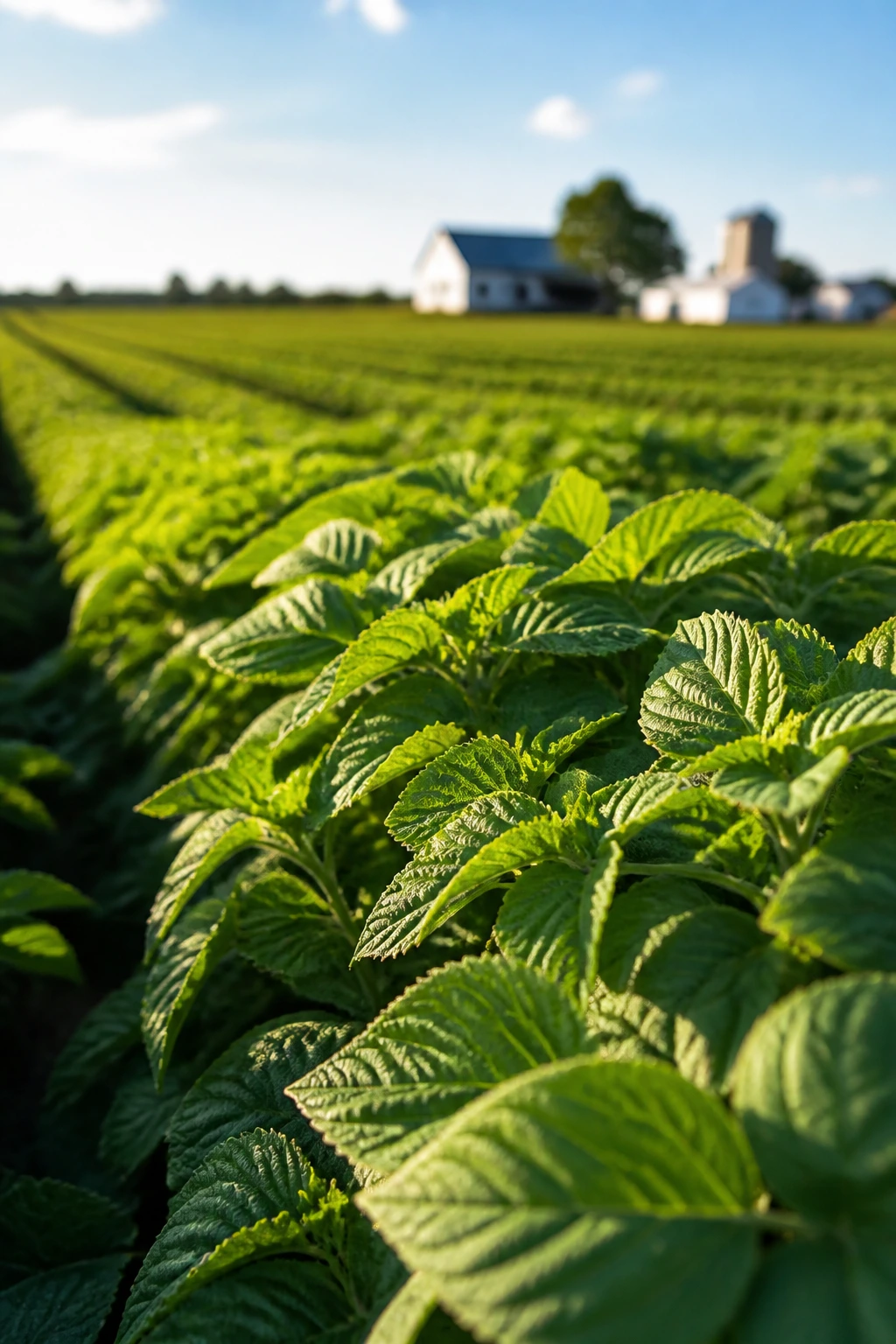Close-up of a healthy crop in a Canadian farm field illustrating the agricultural landscape in Canada