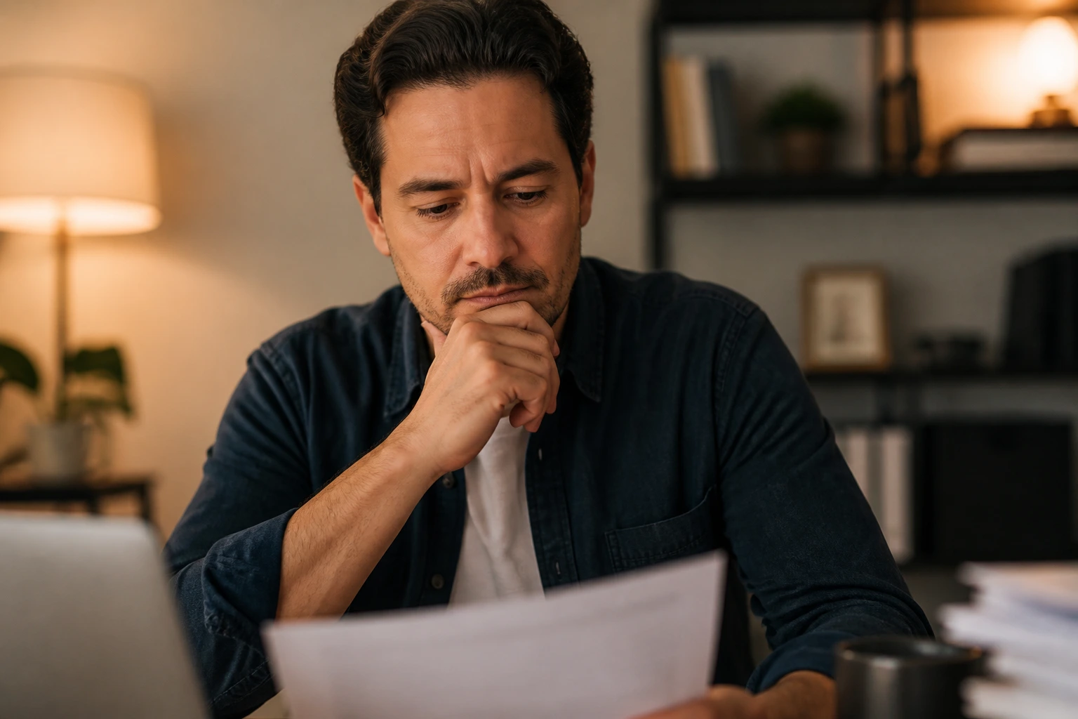 Person contemplating financial undertaking requirements at home
