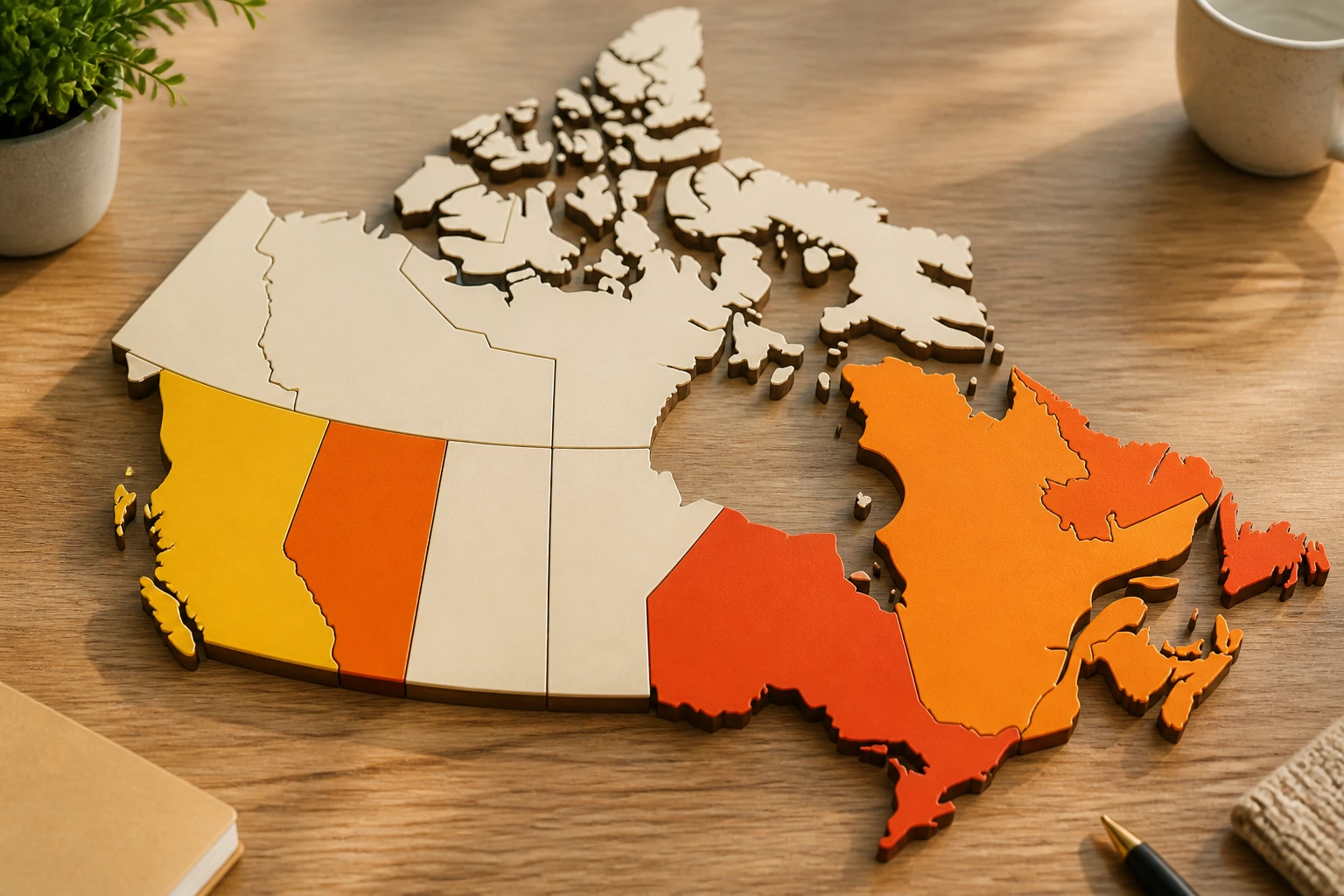 Map of Canada with highlighted provinces indicating sponsorship hotspots