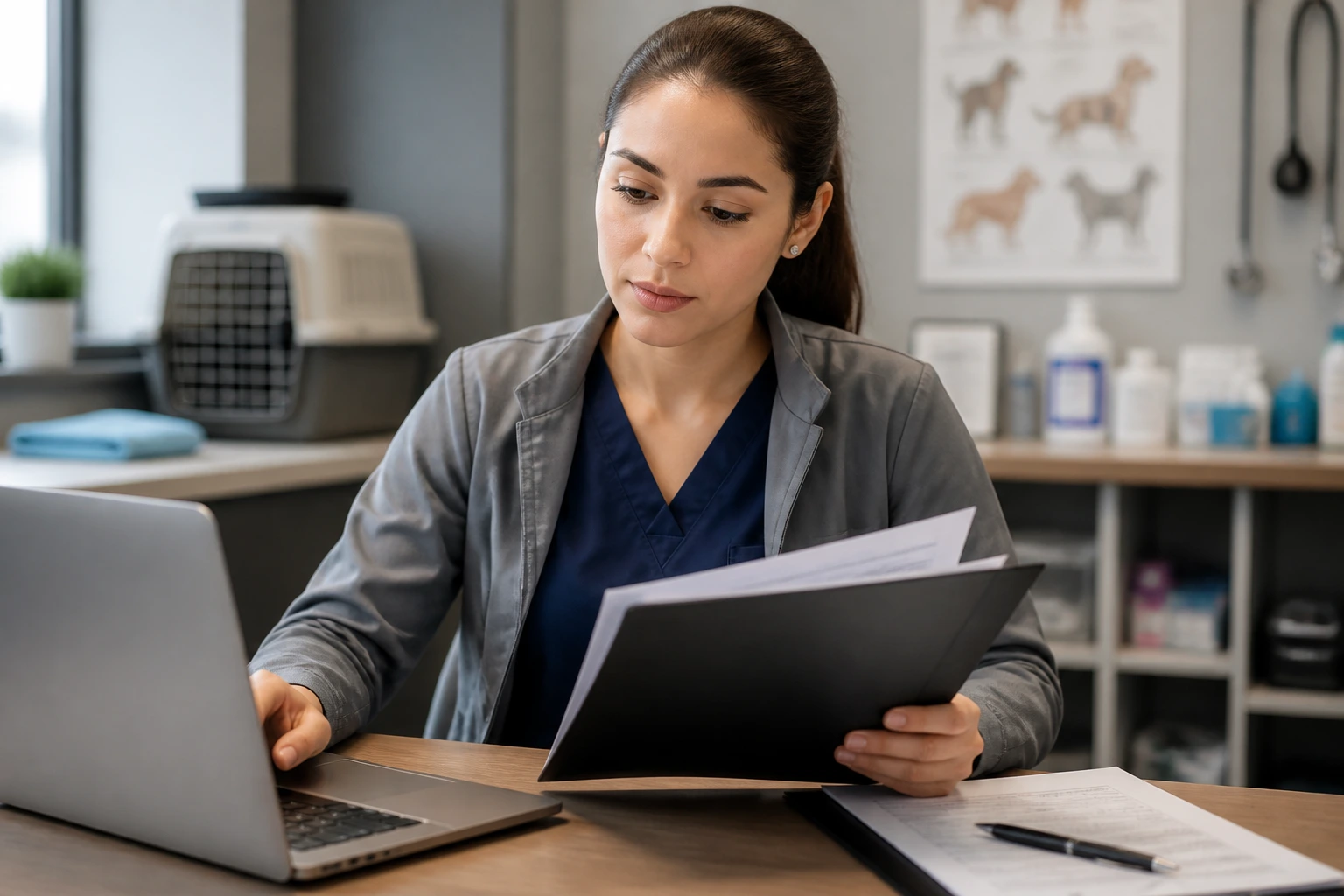 Close-up portrait of a job applicant at a desk preparing a Canadian résumé look