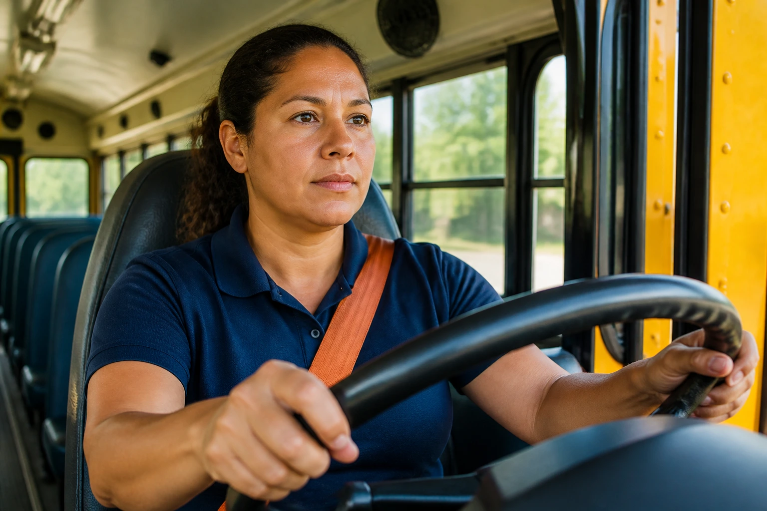 Driver in cab focused on endorsements
