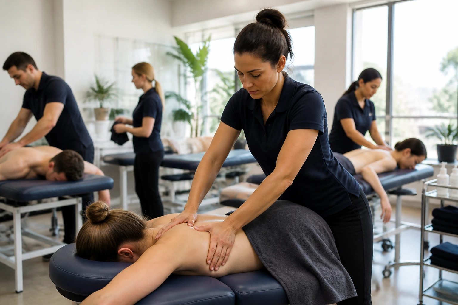 Busy Australian clinic with therapist delivering multiple treatments in a week