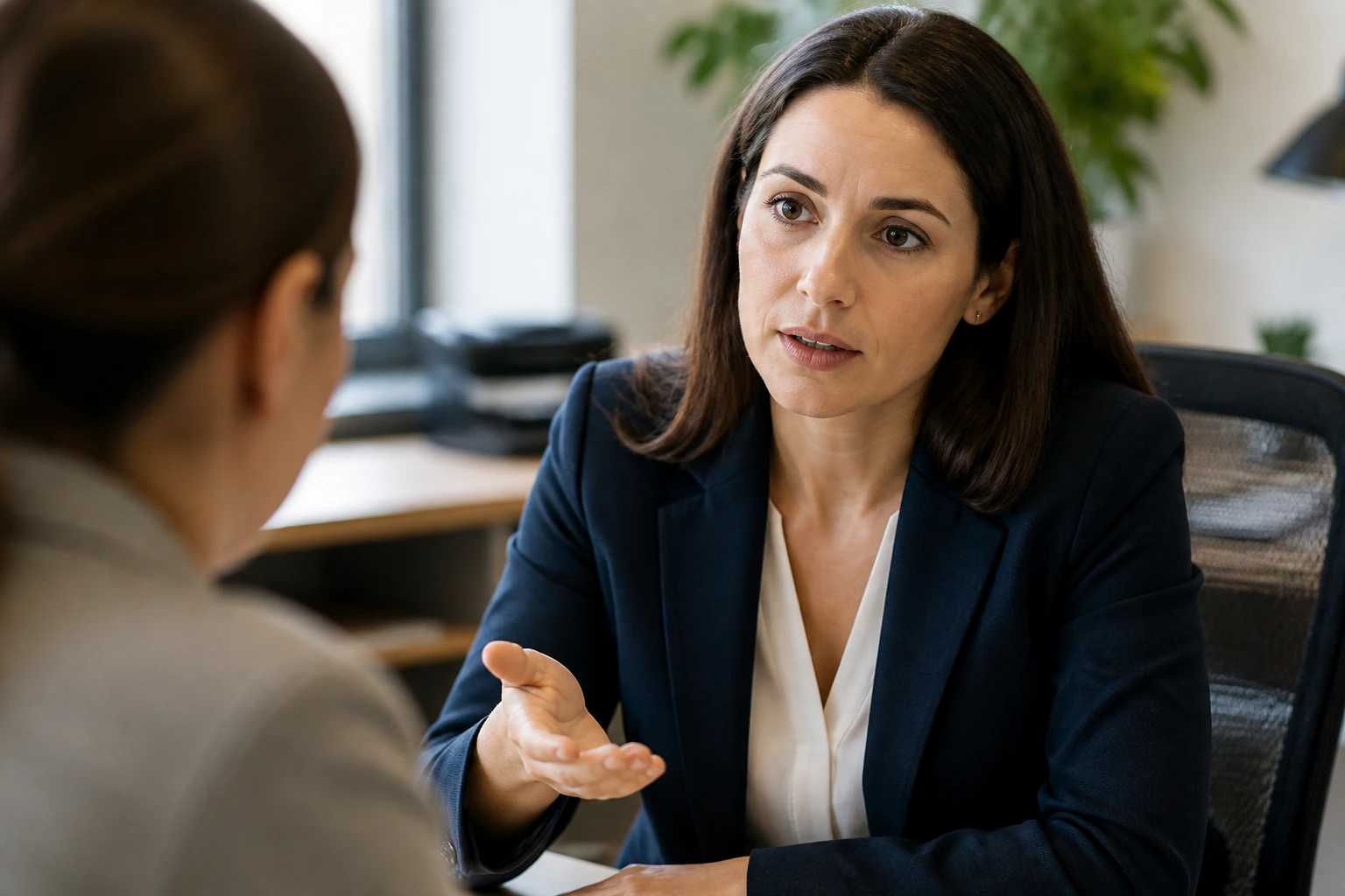 Real person asking questions in a consultation setting