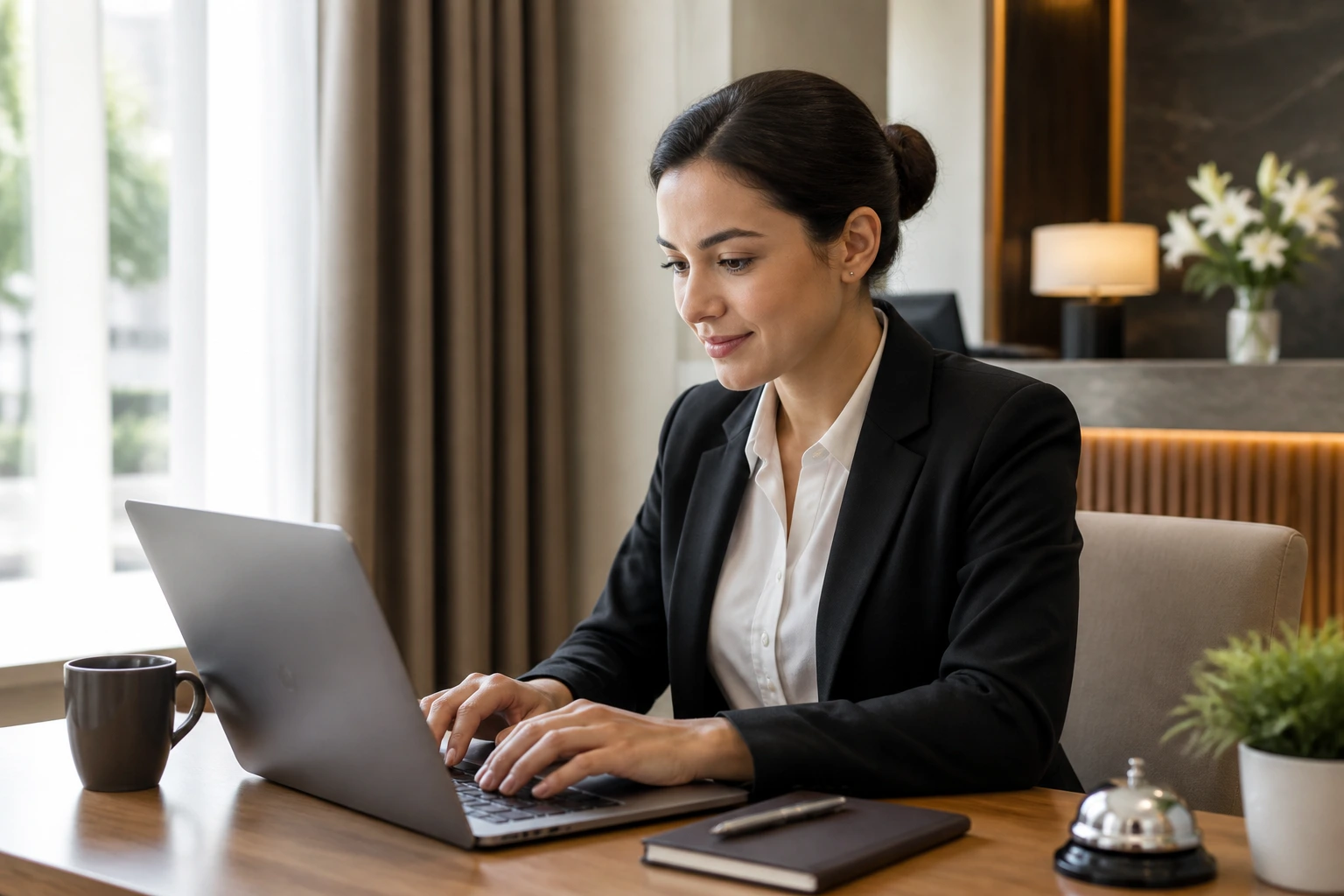Person drafting a cover letter on laptop in quiet workspace