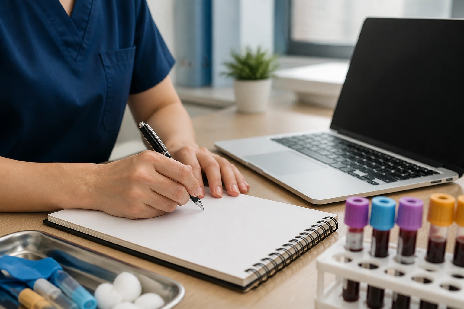 Person drafting a concise cover letter at a desk