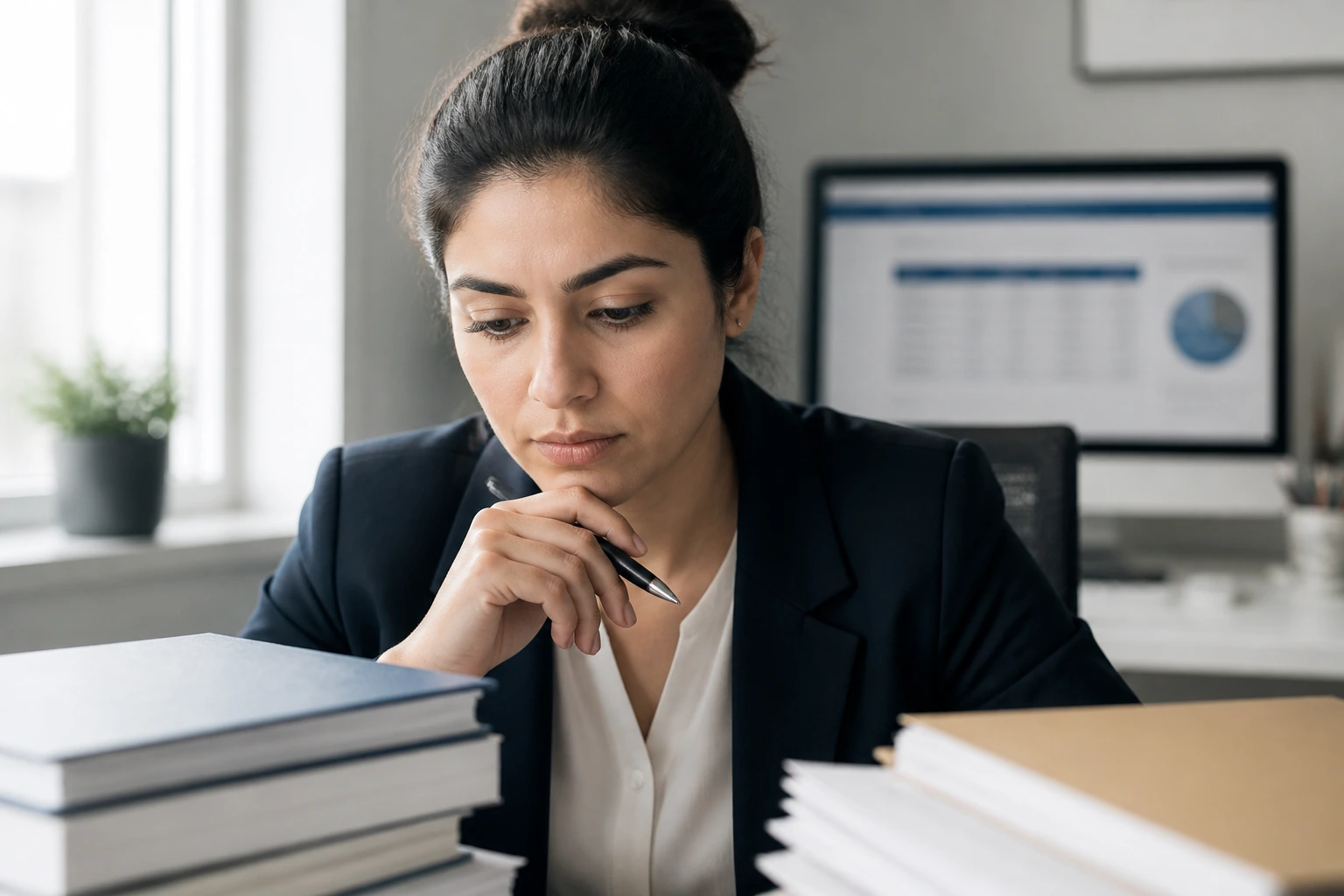 Close-up of an accountant considering credential assessment in a Canadian context