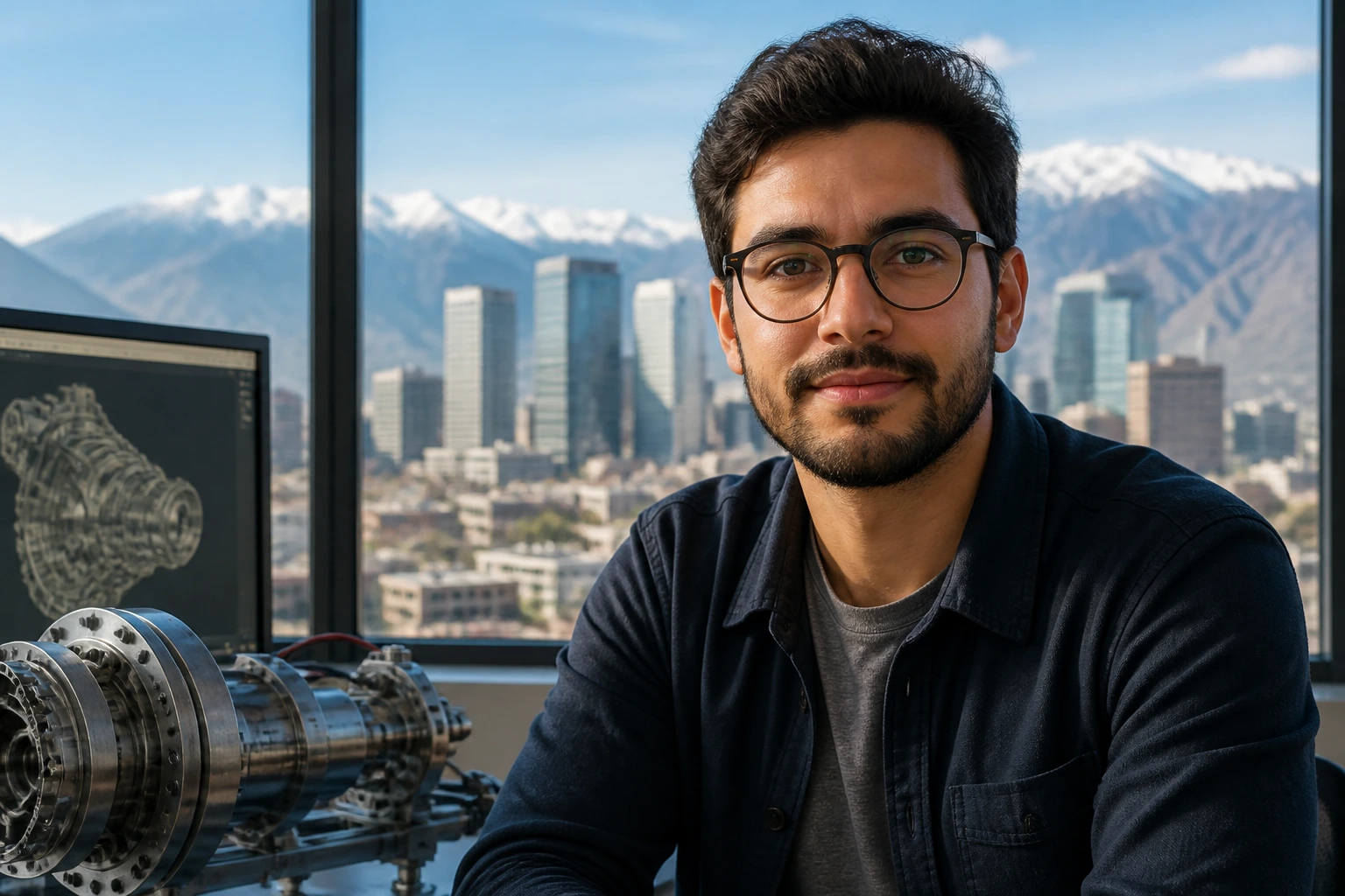 Medium close-up of an engineer with mountain backdrop showing Denver's expanding engineering sector.