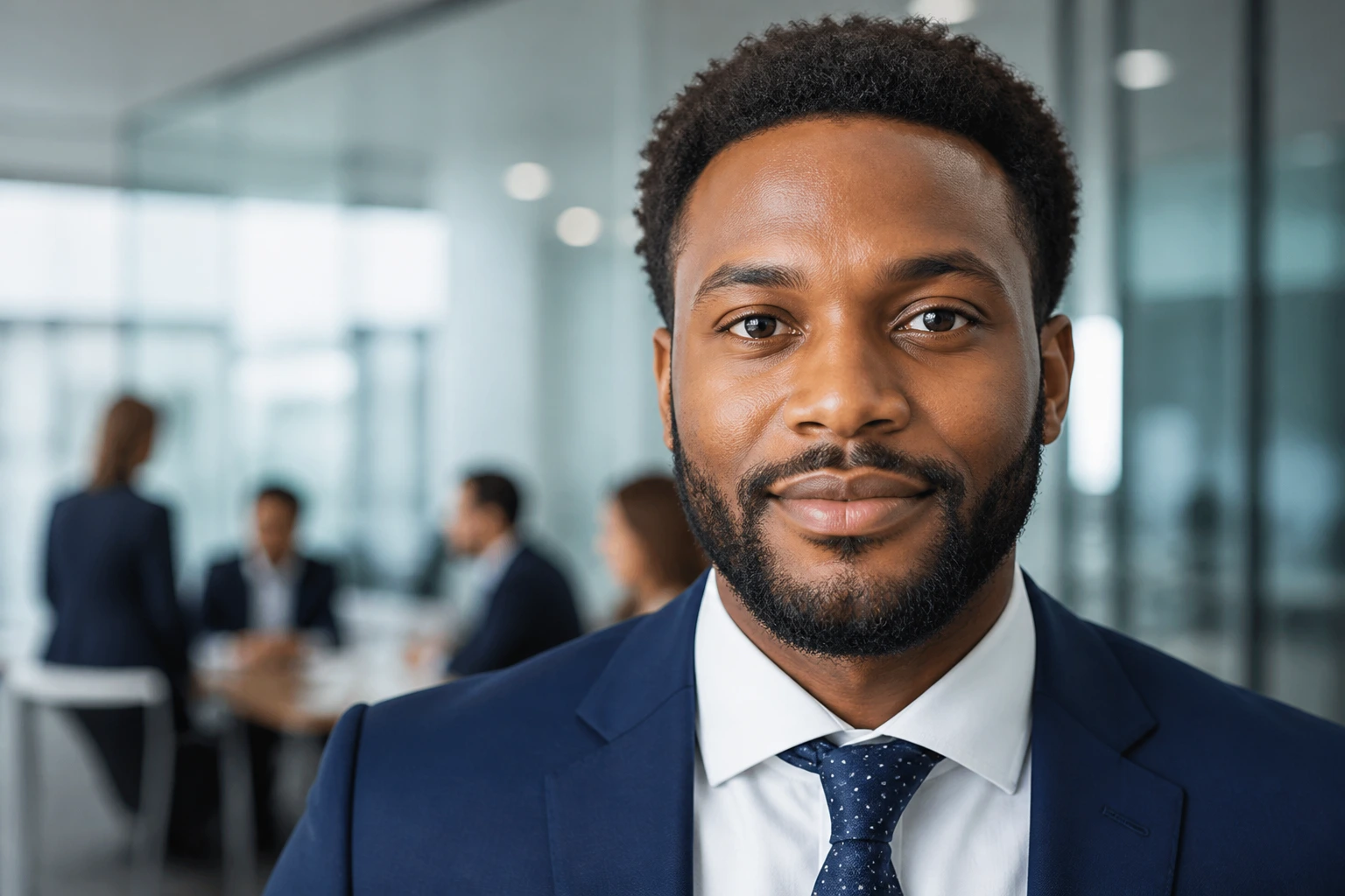 Close-up of a corporate professional in a modern office for Diageo sponsorship