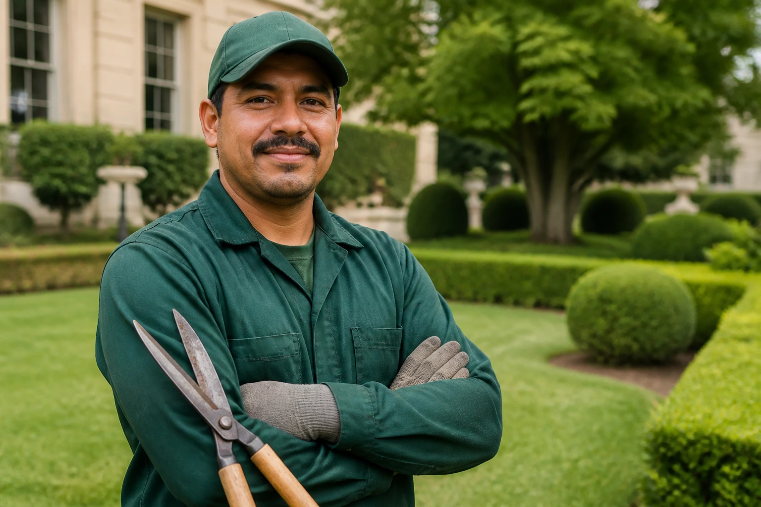 Gardener on a well-kept campus representing EB-3 permanent sponsorship path