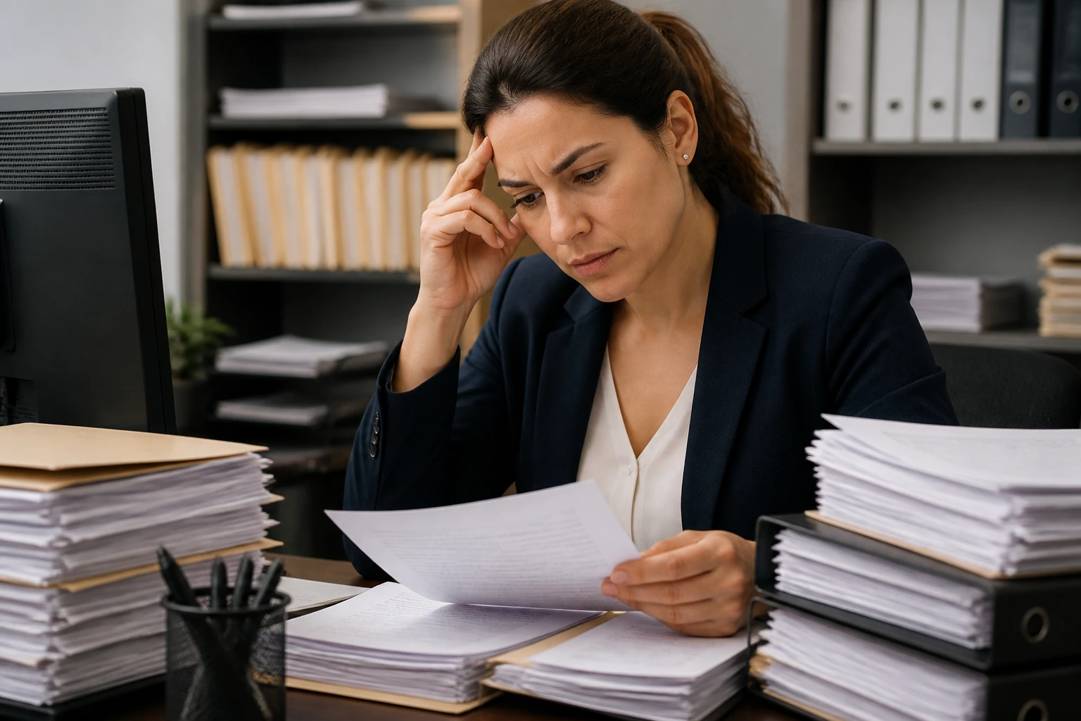Professional at desk with paperwork representing EB-3 sponsorship process