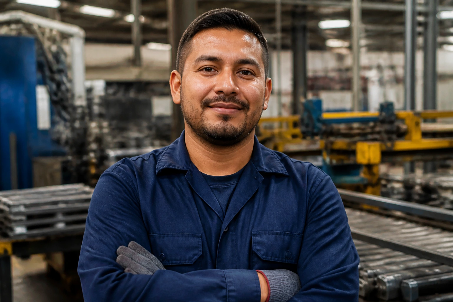Factory worker on a plant floor representing long-term sponsorship