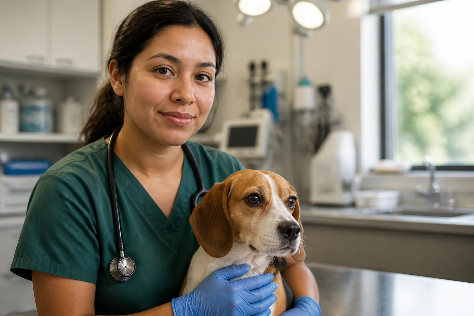 Close-up of a veterinary assistant in a clinic representing EB-3 sponsorship path