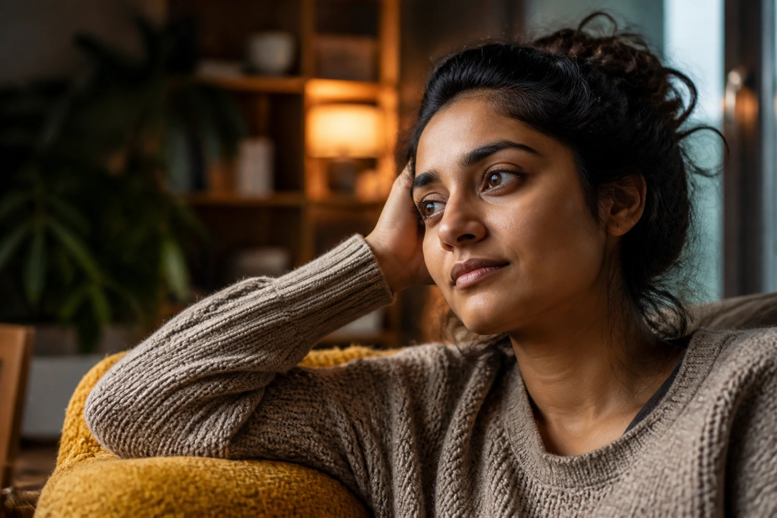 Close-up portrait of a hopeful candidate taking a break during a job search