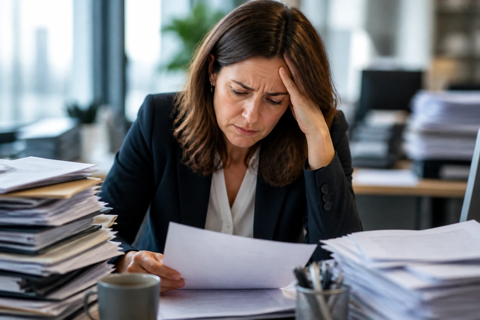 Portrait of a tired HR manager highlighting the burden of sponsorship costs
