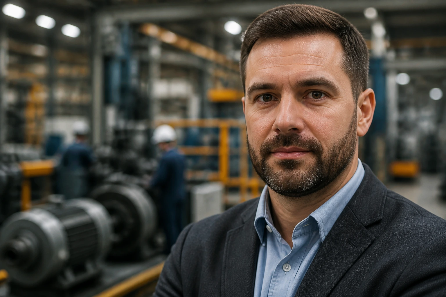 HR/operations manager portrait in industrial setting