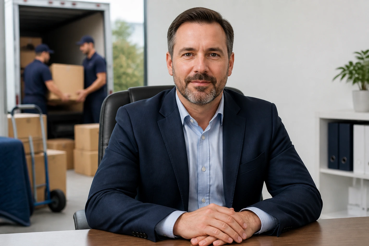 Employer portrait in an office setting