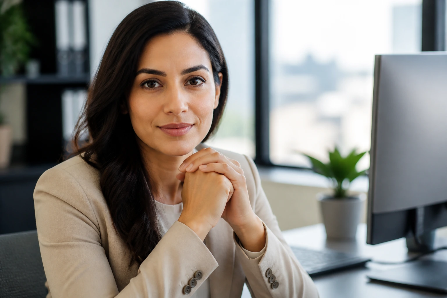 Close-up portrait of a professional in an office representing building your case with an employer