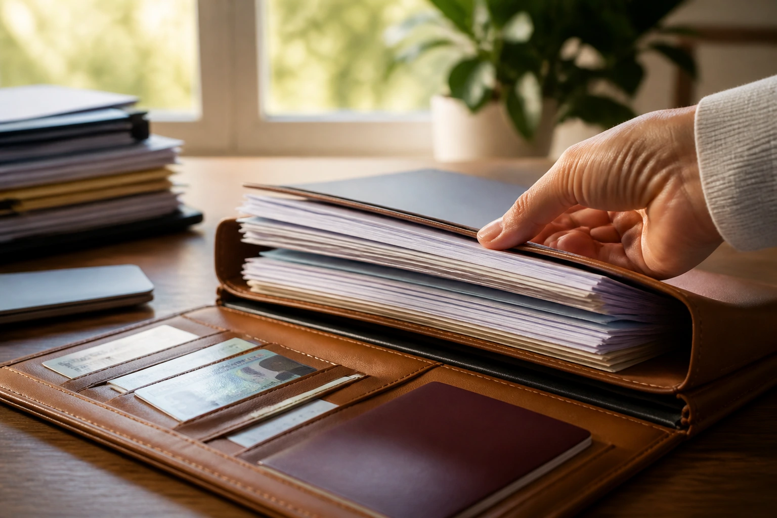 Close up of organized documents and a folder for ILR paper trail