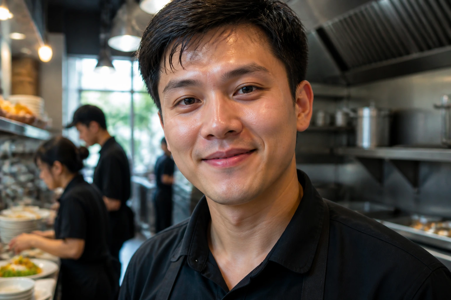 Portrait of a new restaurant worker in a kitchen
