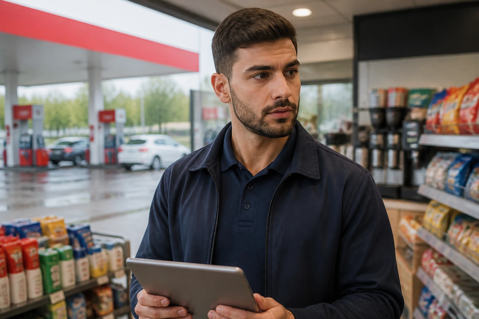 Portrait of a forecourt supervisor in a store interior