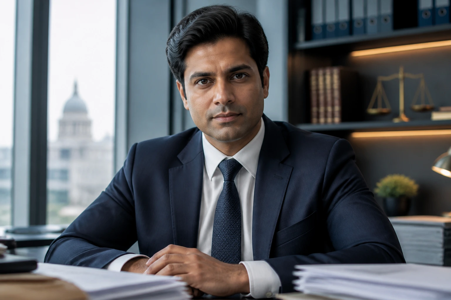 Close-up of a foreign-qualified solicitor in a law firm setting, symbolizing qualification hurdles
