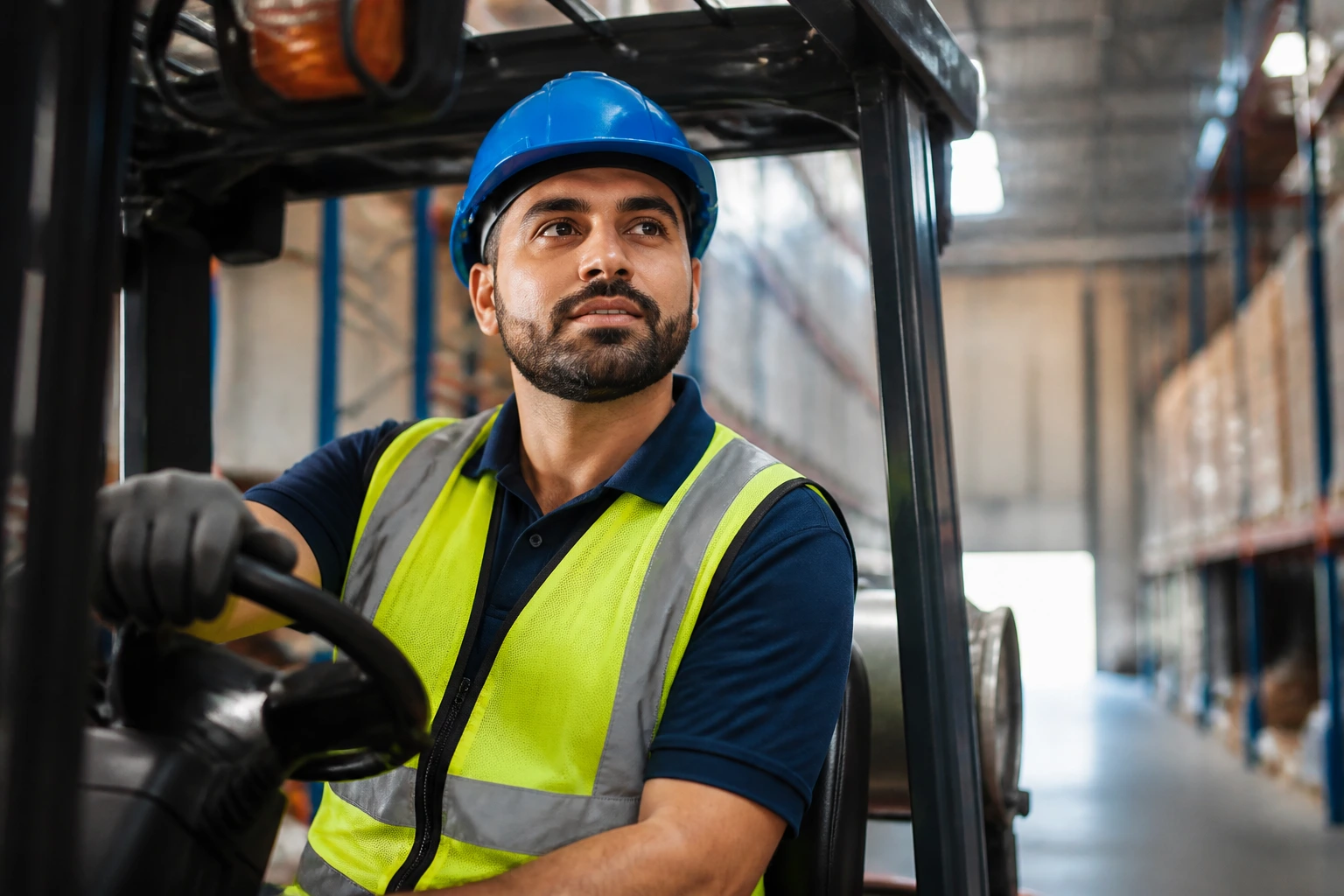 Forklift operator with long-term growth in a Canadian warehouse