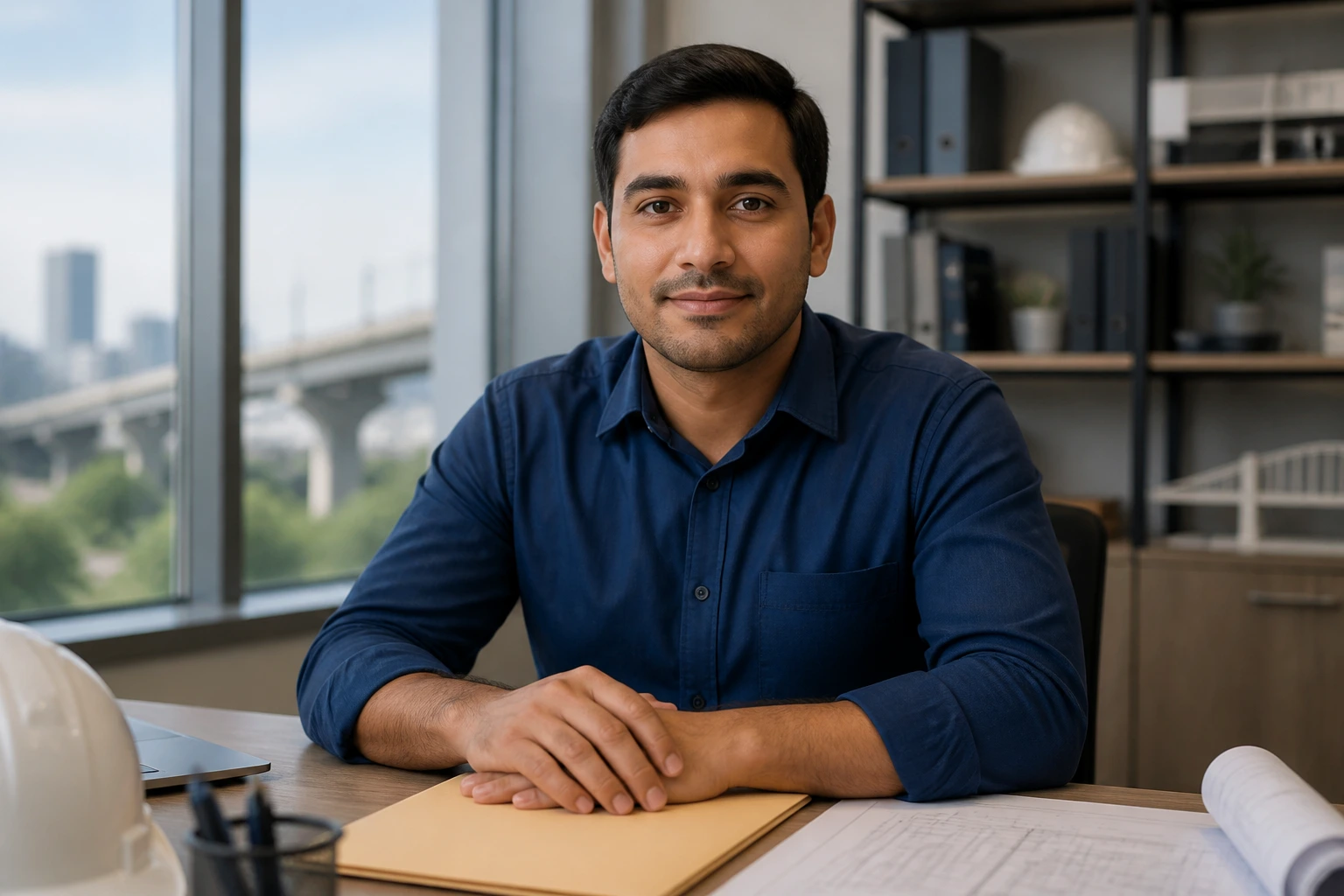 Civil engineer in an office representing the path from sponsorship to green card