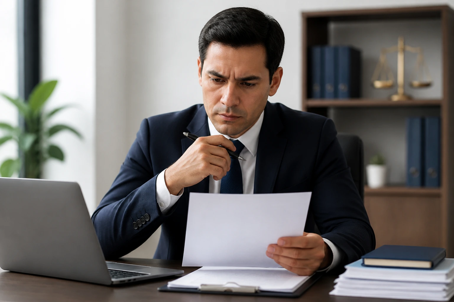 Professional evaluating H-1B suitability in an office setting