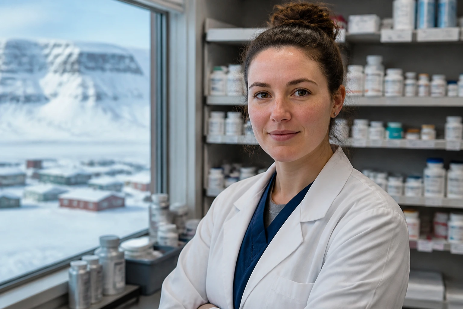 Close-up of a pharmacist in a Northern Canada setting illustrating higher earning potential