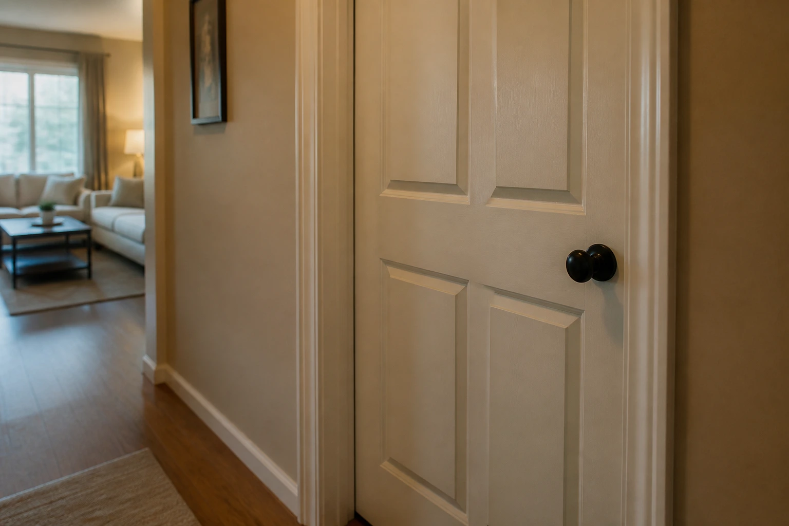Door to nanny's private space indicating clear boundaries in a home