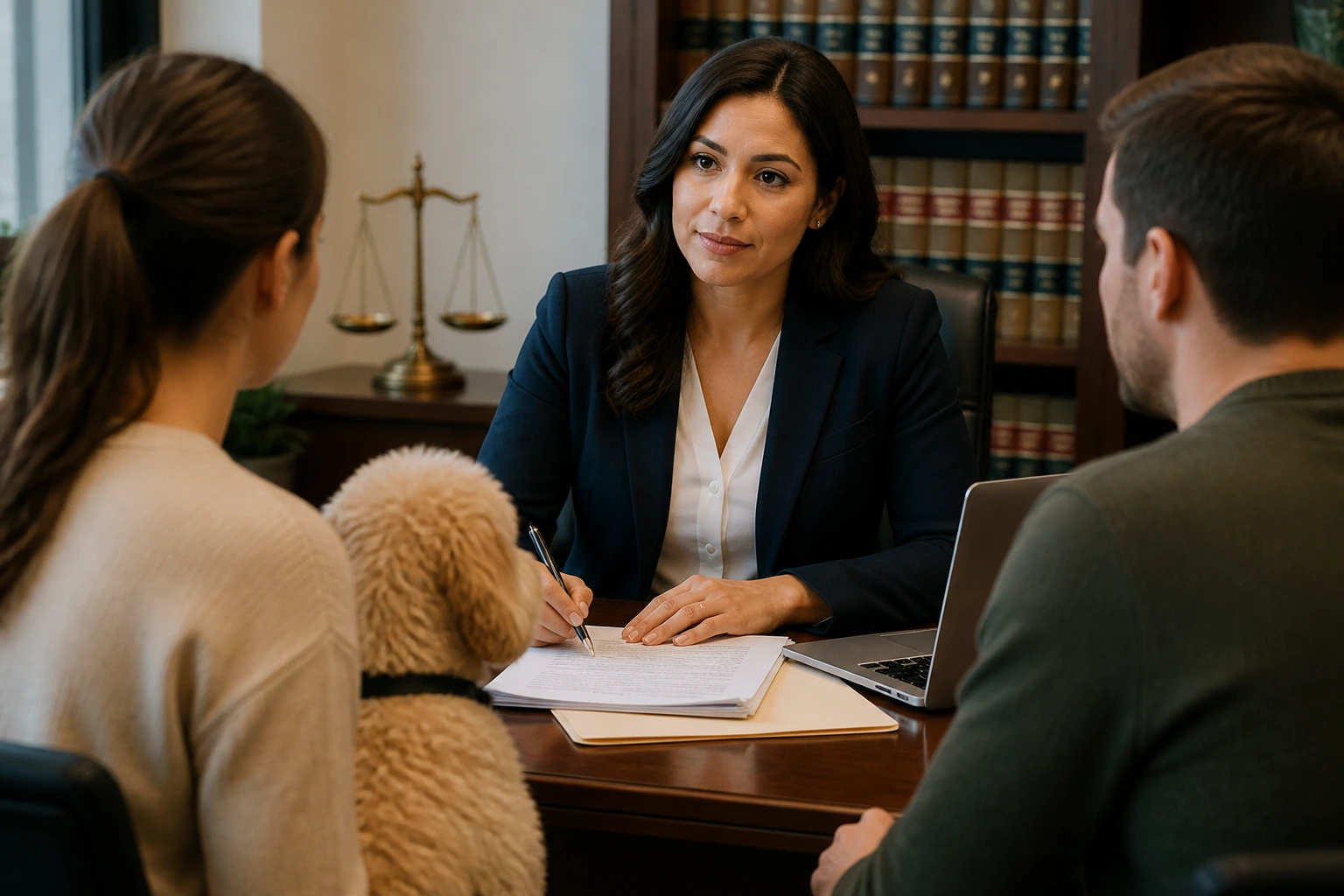 Professional portrait in a law office evaluating immigration options