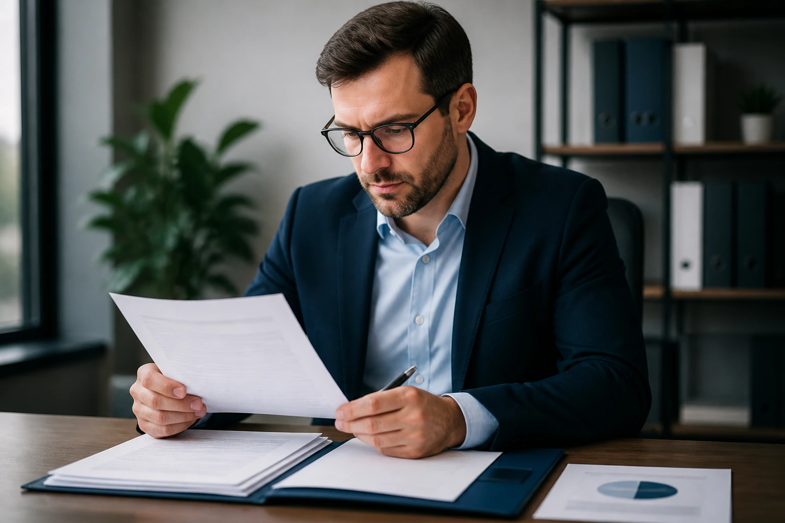 Professional reviewing immigration forms
