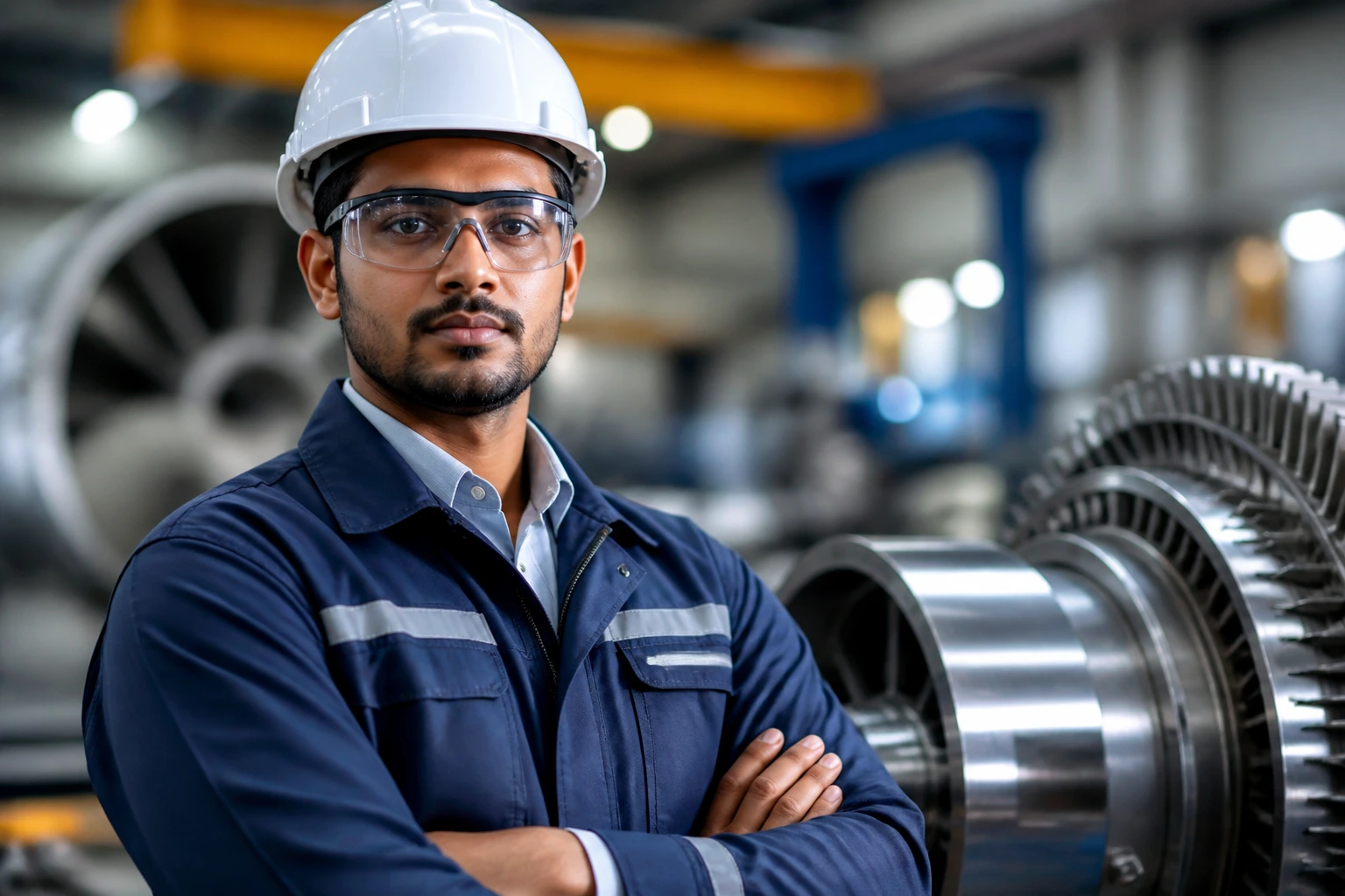 Close-up portrait of an engineer in a workshop representing sponsor-friendly industries