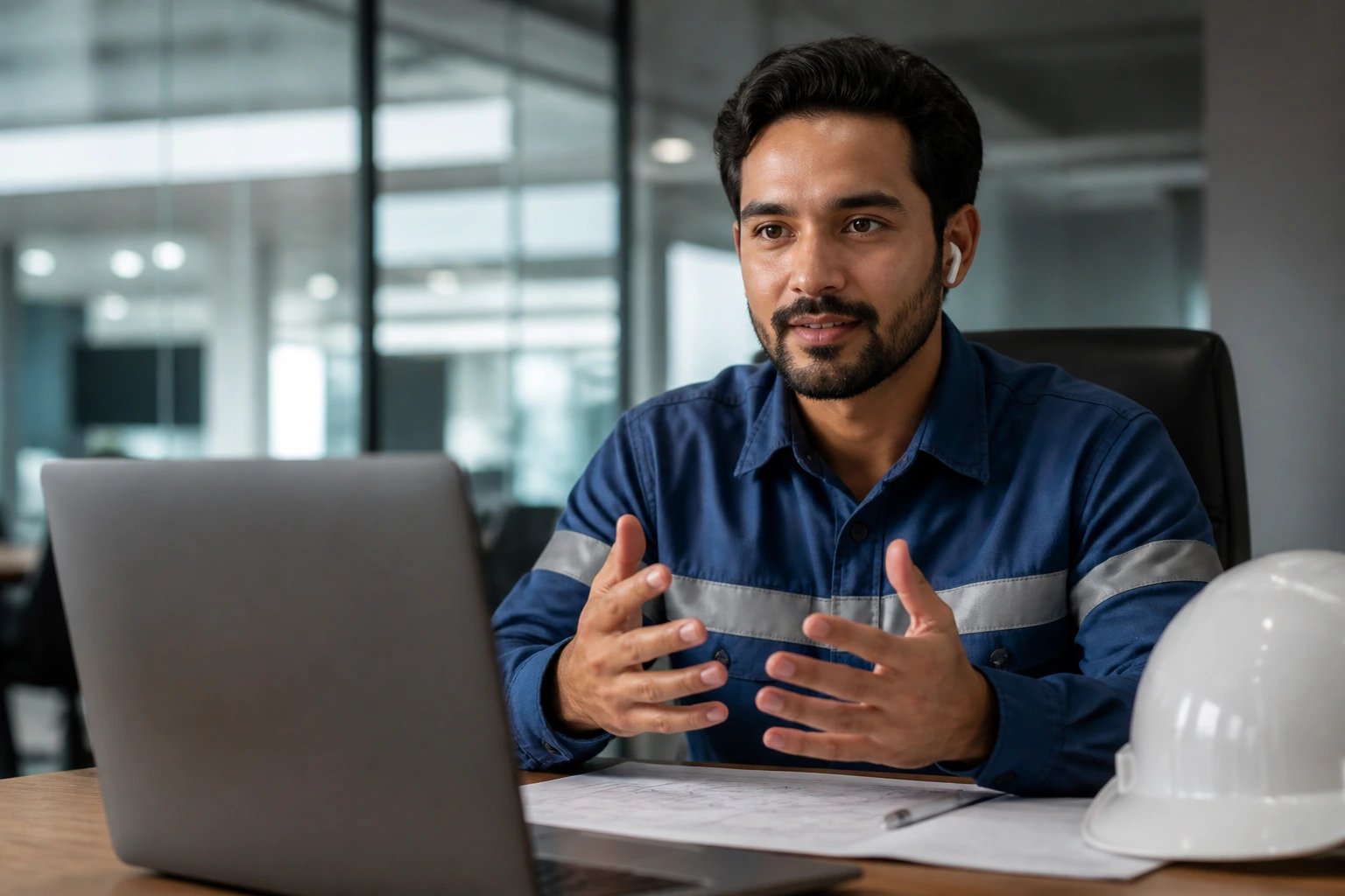 Engineer in video interview during formal interview process