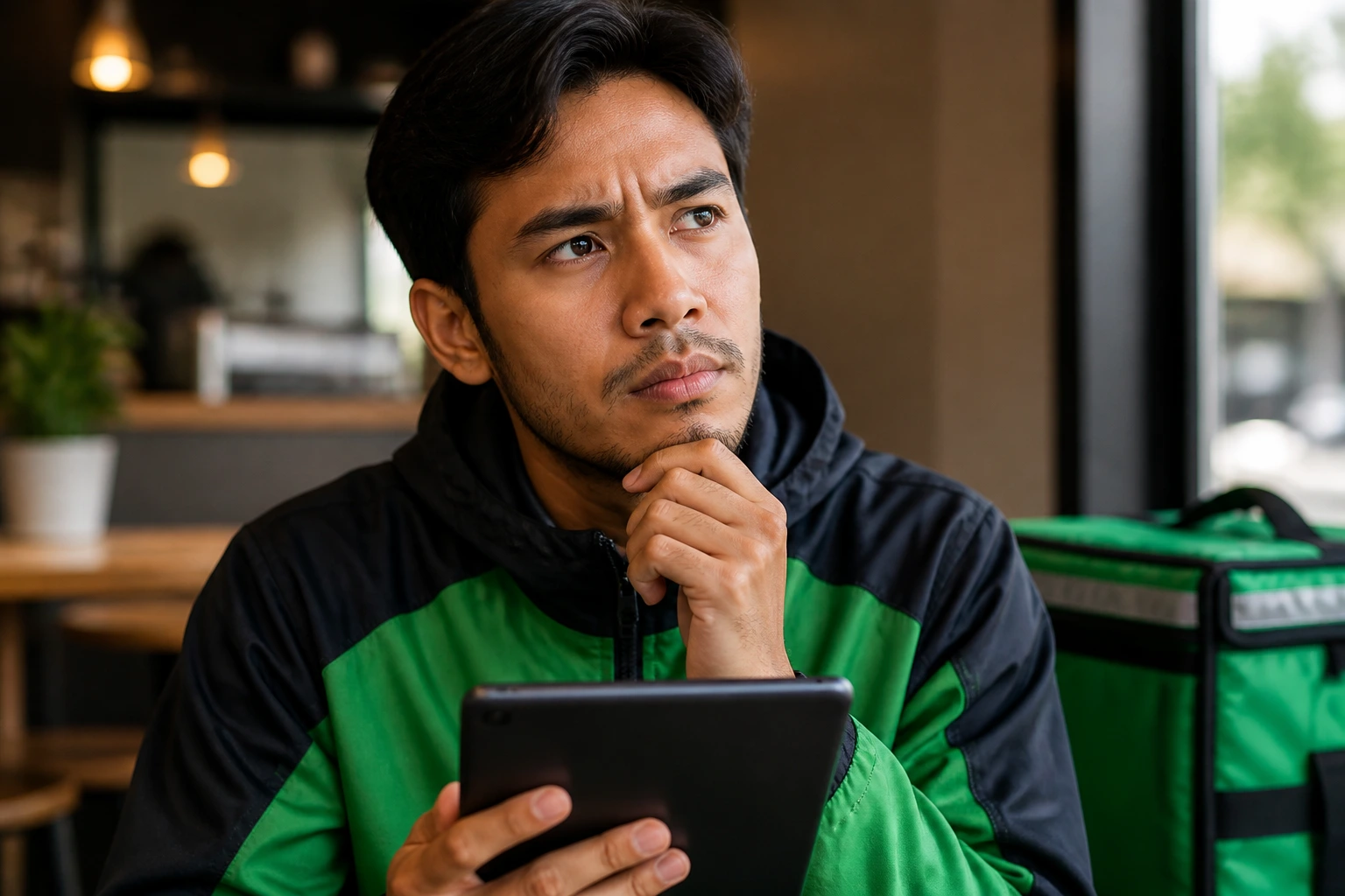 Person preparing questions for interview in a calm setting