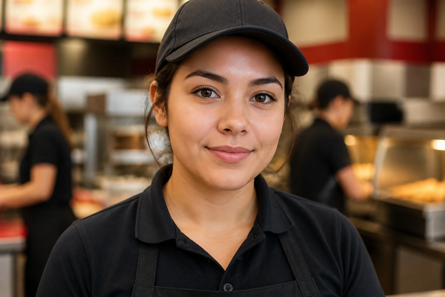 Close-up portrait of a job candidate during an interview, conveying clear communication and composure.
