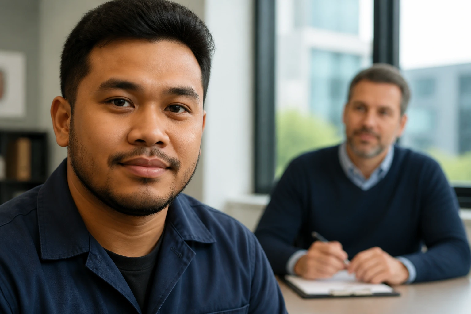 Candidate portrait during a maintenance interview