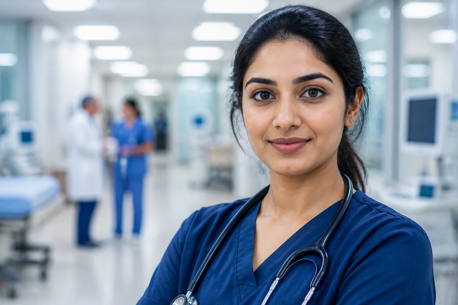 Portrait of a healthcare professional in a hospital setting