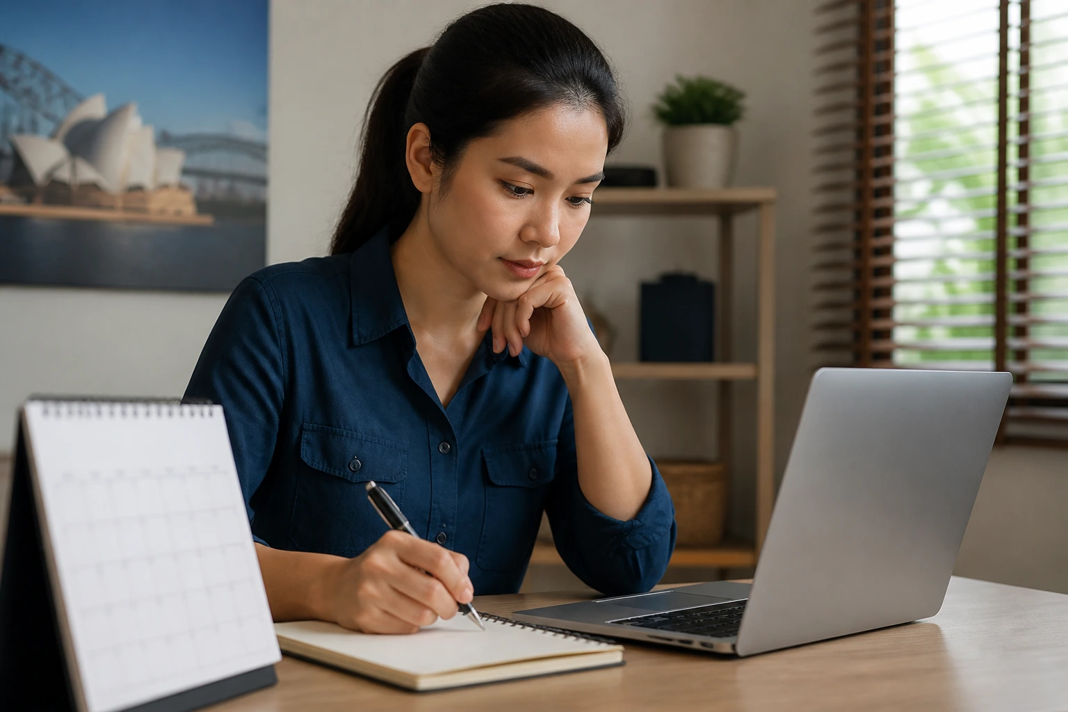 Job seeker planning a targeted sponsorship-focused search at a desk