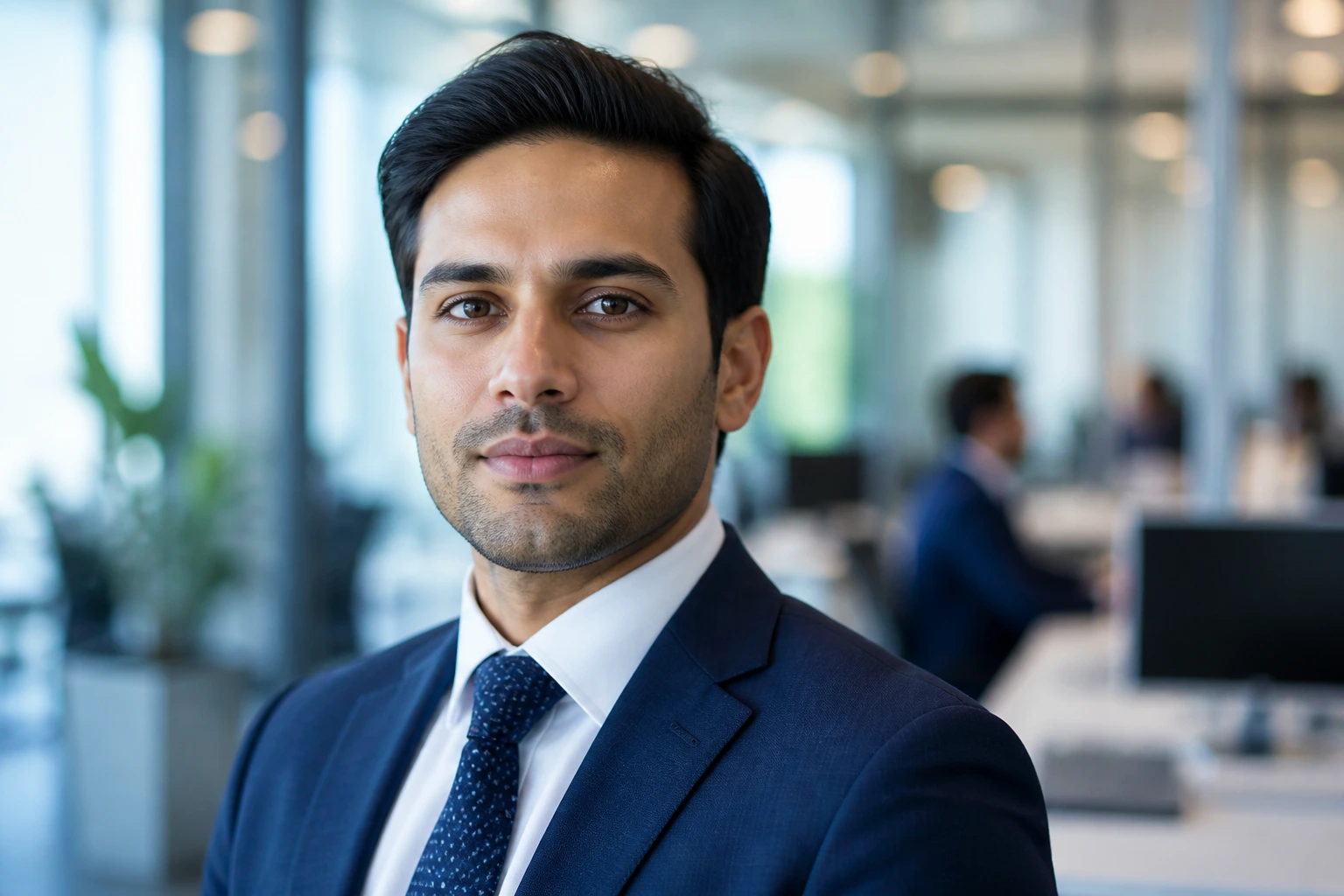 Portrait of a professional in a contemporary office representing KPMG